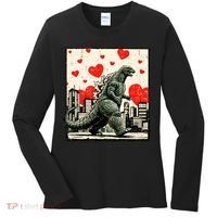 Valentine's Day Japanese Monster Hearts Kaiju Women's Long Sleeve Shirt thumb 0