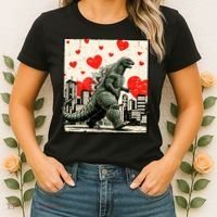Valentine's Day Japanese Monster Hearts Kaiju Women's T-Shirt thumb 2