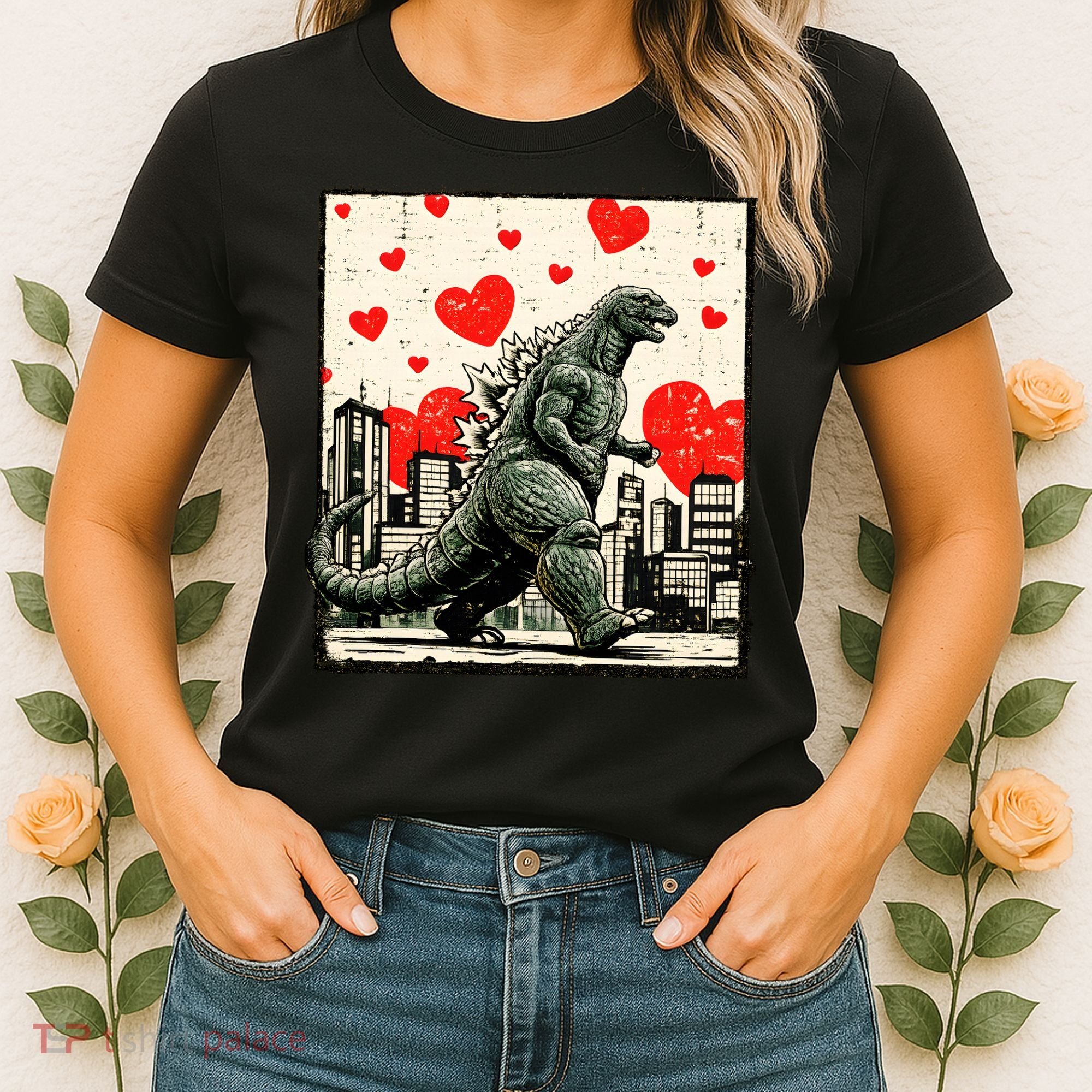 Valentine's Day Japanese Monster Hearts Kaiju Women's T-Shirt