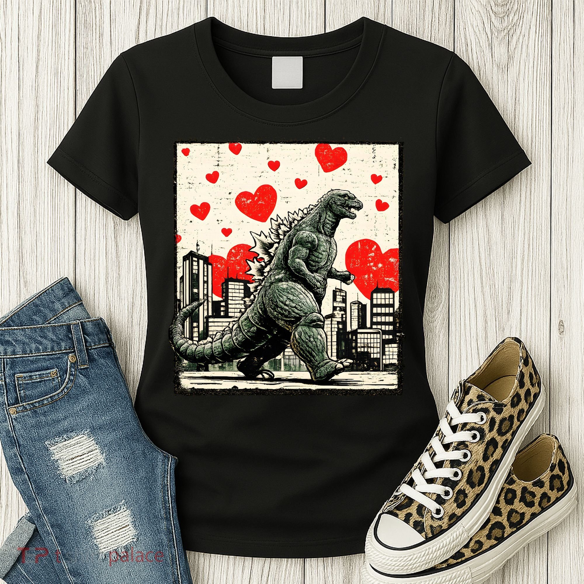 Valentine's Day Japanese Monster Hearts Kaiju Women's T-Shirt