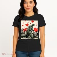 Valentine's Day Japanese Monster Hearts Kaiju Women's T-Shirt thumb 4