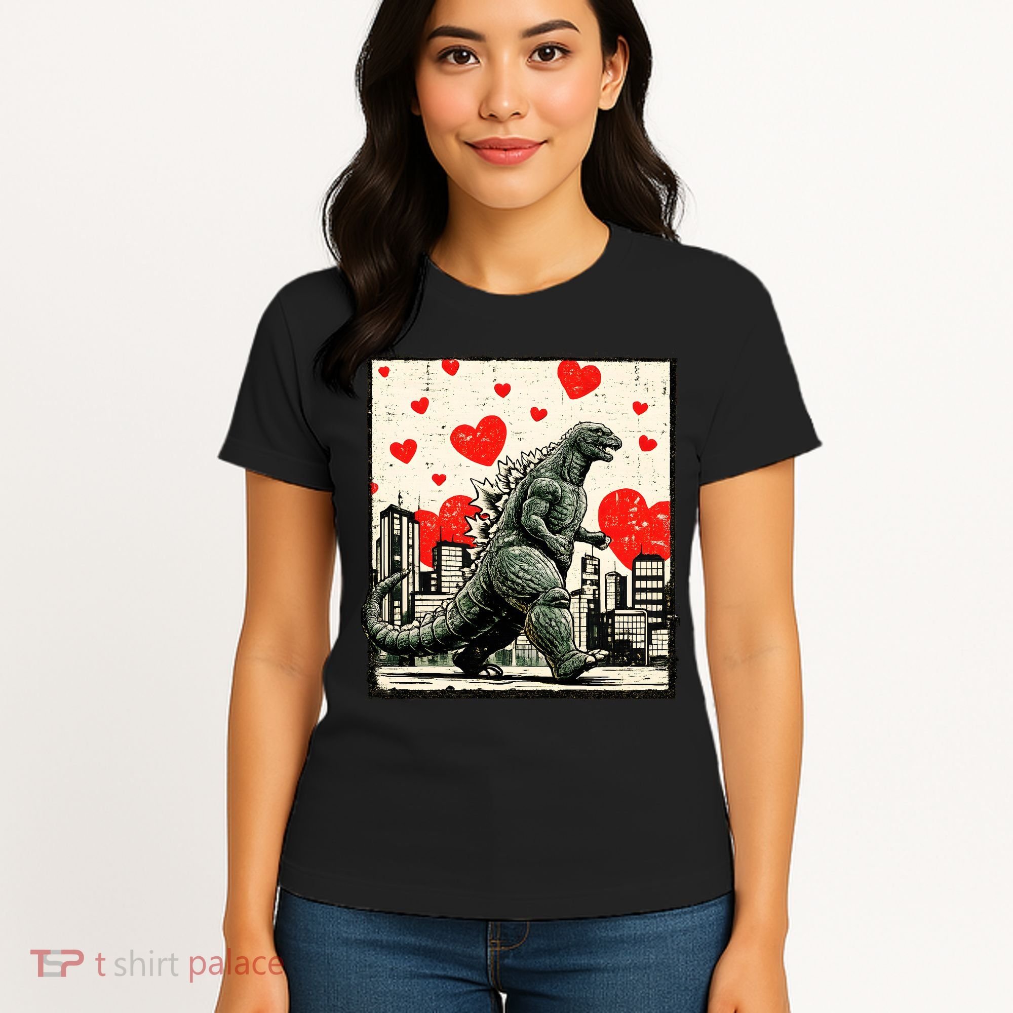 Valentine's Day Japanese Monster Hearts Kaiju Women's T-Shirt