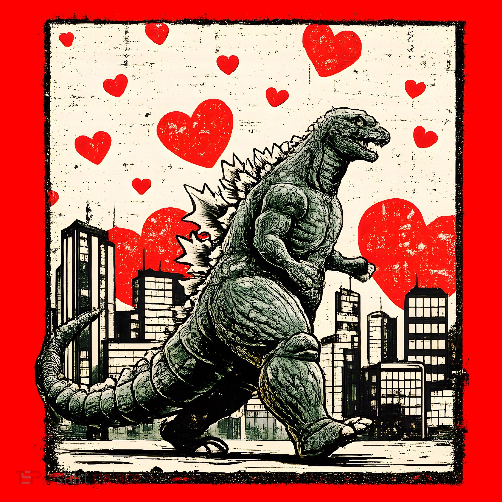 Valentine's Day Japanese Monster Hearts Kaiju Santa Hat