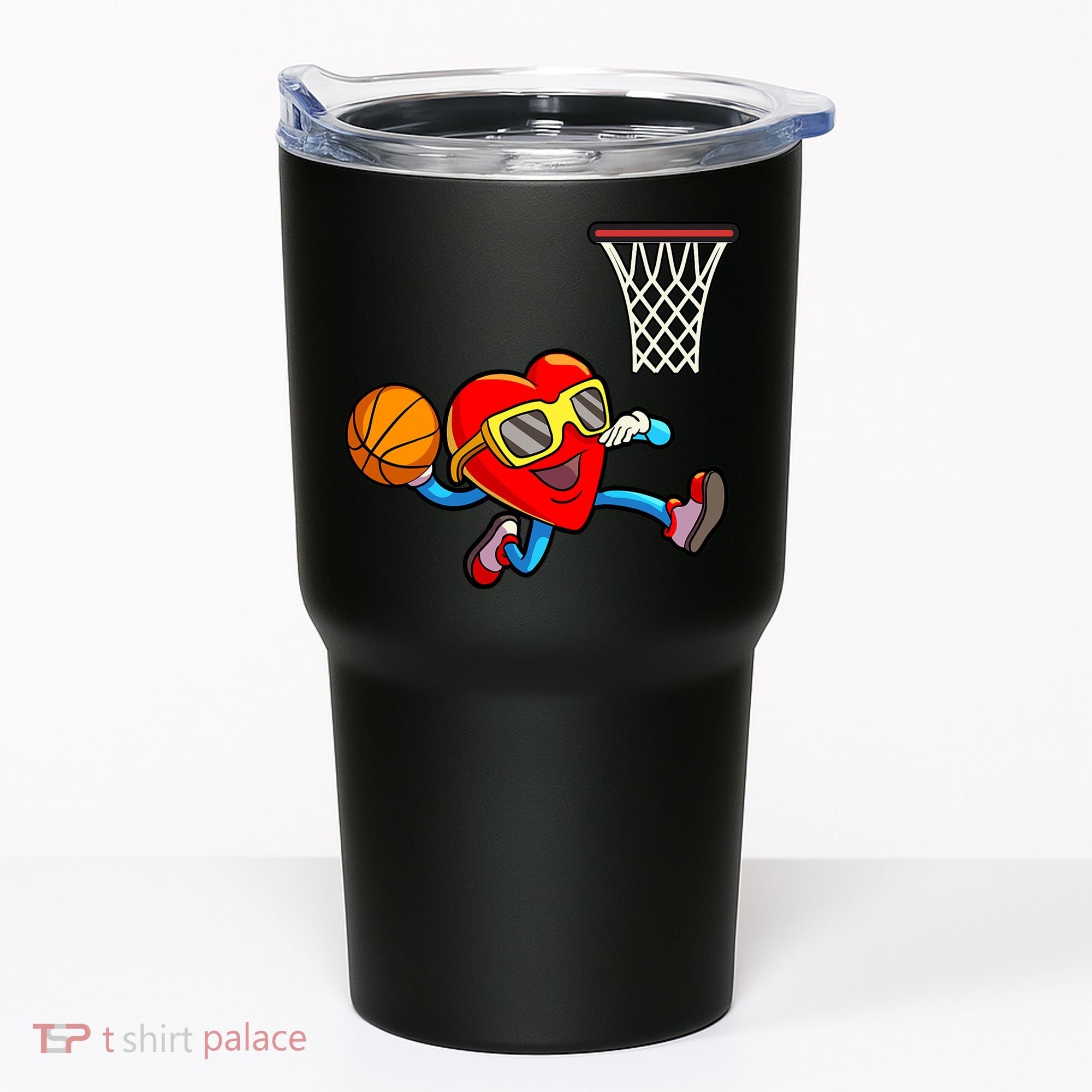 Valentines Day Kids Boys Men Heart Dunking Basketbal Tumbler