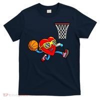 Valentines Day Kids Boys Men Heart Dunking Basketbal T-Shirt thumb 0