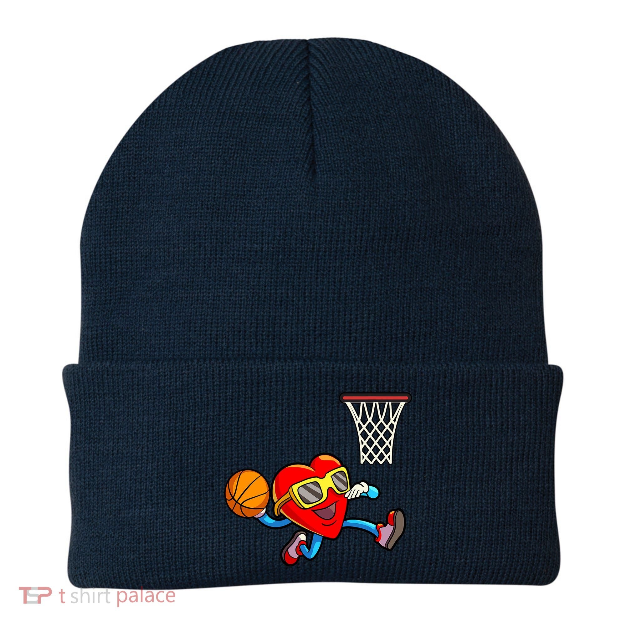 Valentines Day Kids Boys Men Heart Dunking Basketbal Beanie