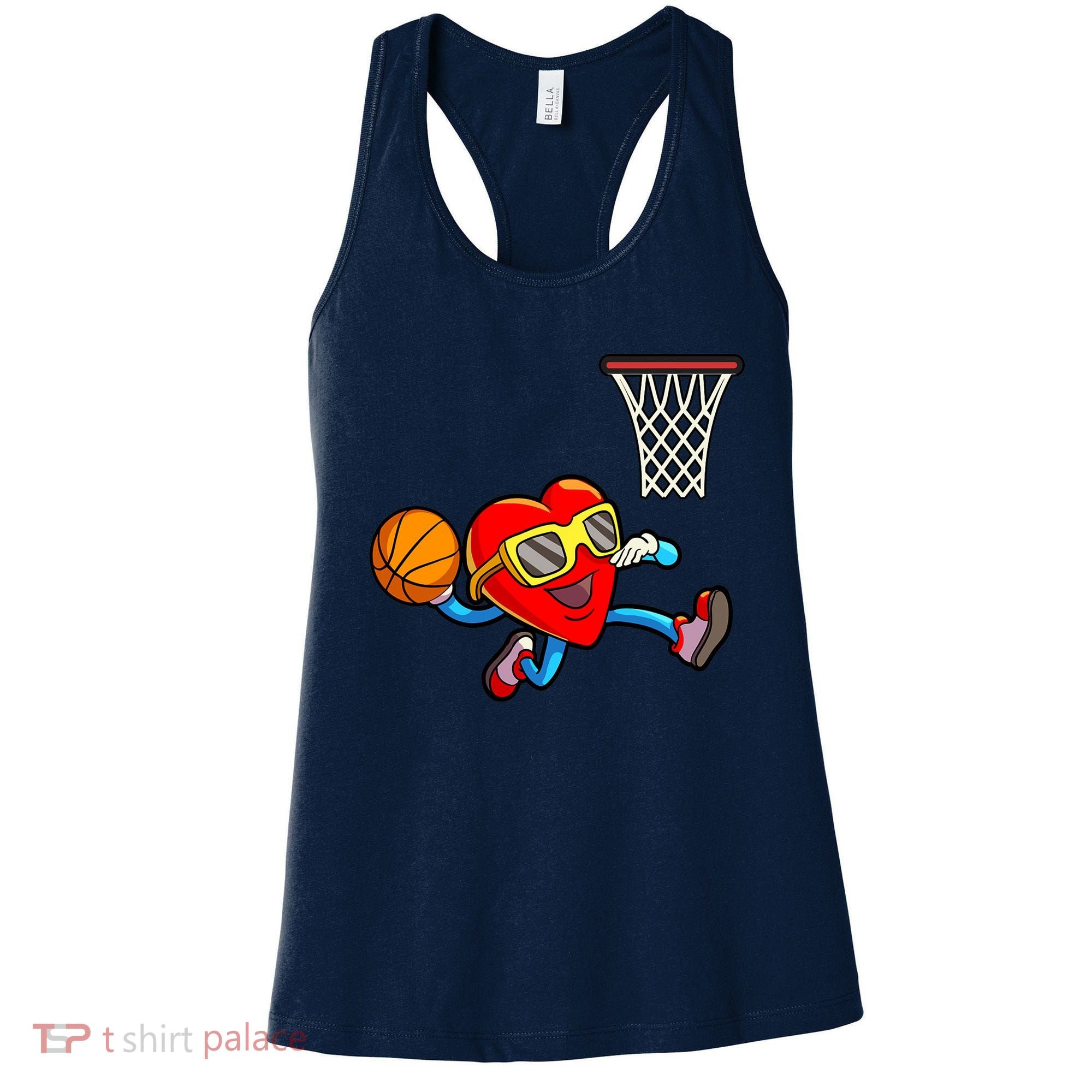 Valentines Day Kids Boys Men Heart Dunking Basketbal Women's Tank Top