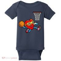 Valentines Day Kids Boys Men Heart Dunking Basketbal Baby Bodysuit thumb 0