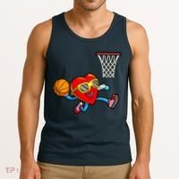Valentines Day Kids Boys Men Heart Dunking Basketbal Tank Top thumb 3