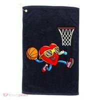 Valentines Day Kids Boys Men Heart Dunking Basketbal Golf Towel thumb 0