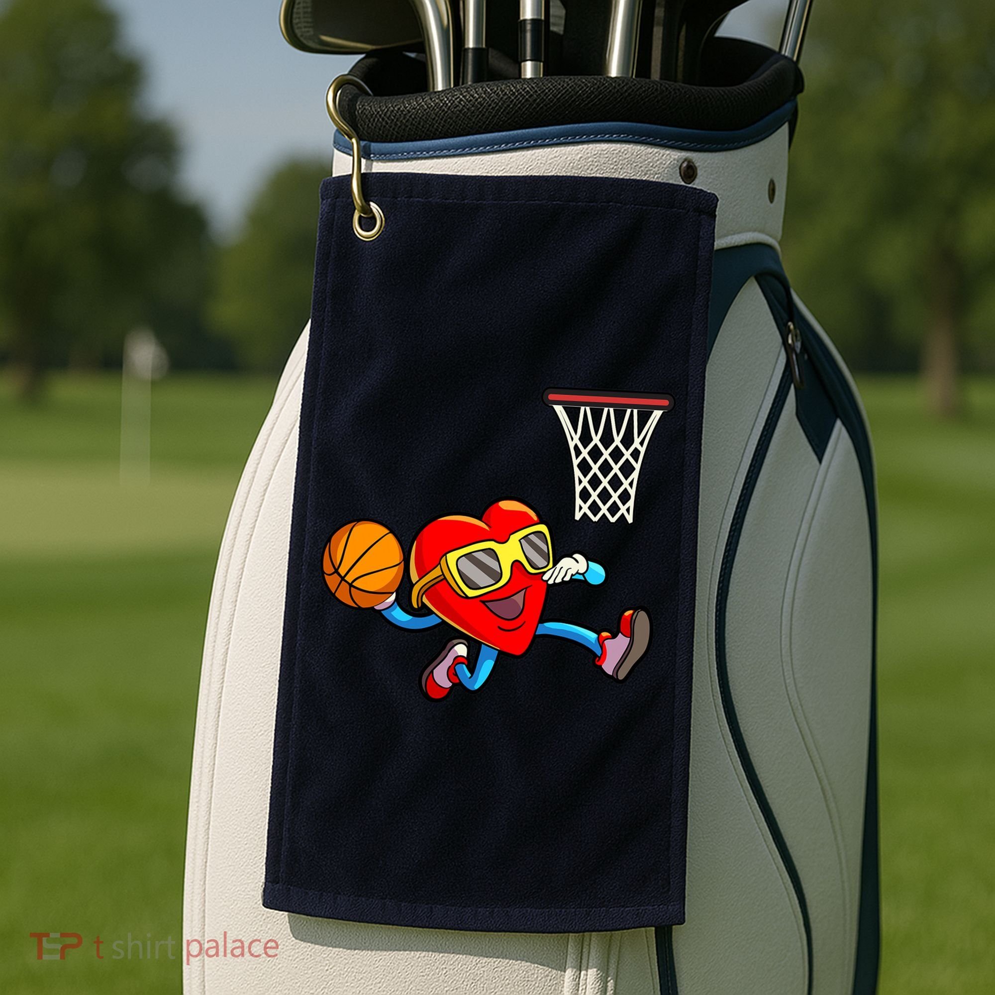 Valentines Day Kids Boys Men Heart Dunking Basketbal Golf Towel