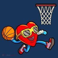 Valentines Day Kids Boys Men Heart Dunking Basketbal Visor thumb 3