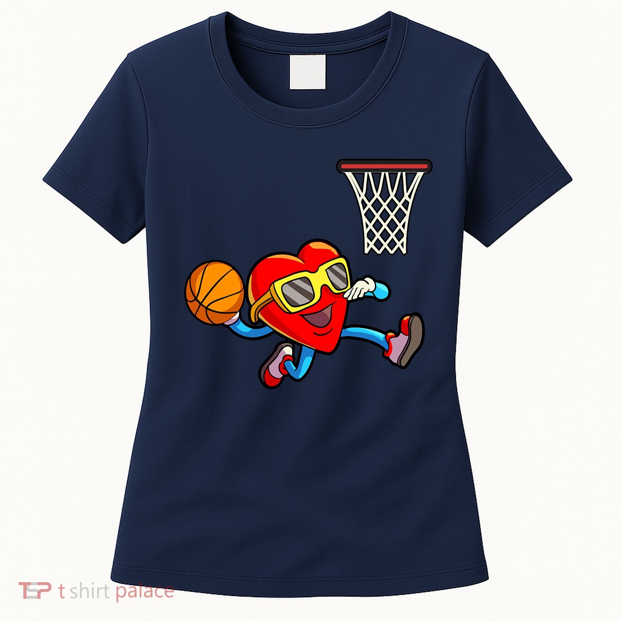 Valentines Day Kids Boys Men Heart Dunking Basketbal Women's T-Shirt