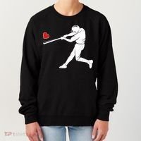 Valentines Day Love Baseball Bat Batter Silhouette Heart Women's Sweatshirt thumb 0