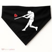 Valentines Day Love Baseball Bat Batter Silhouette Heart USA-Made Doggie Bandana thumb 0