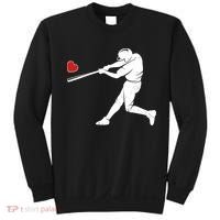 Valentines Day Love Baseball Bat Batter Silhouette Heart Sweatshirt thumb 0