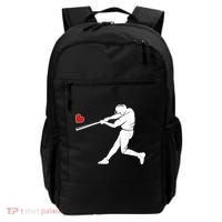 Valentines Day Love Baseball Bat Batter Silhouette Heart Backpack thumb 0