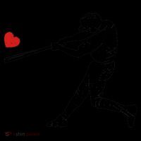 Valentines Day Love Baseball Bat Batter Silhouette Heart Coffee Mug thumb 5