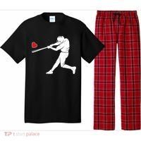 Valentines Day Love Baseball Bat Batter Silhouette Heart Pajama Set thumb 0