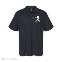 Valentines Day Love Baseball Bat Batter Silhouette Heart Polo thumb 0
