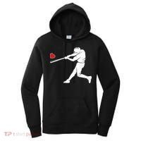Valentines Day Love Baseball Bat Batter Silhouette Heart Women's Hoodie thumb 0