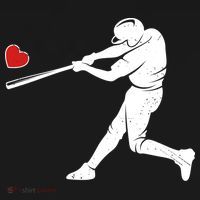 Valentines Day Love Baseball Bat Batter Silhouette Heart Women's Hoodie thumb 2