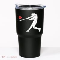 Valentines Day Love Baseball Bat Batter Silhouette Heart Tumbler thumb 0