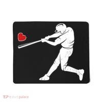 Valentines Day Love Baseball Bat Batter Silhouette Heart Mousepad thumb 0