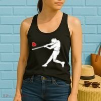 Valentines Day Love Baseball Bat Batter Silhouette Heart Women's Tank Top thumb 2