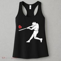 Valentines Day Love Baseball Bat Batter Silhouette Heart Women's Tank Top thumb 3