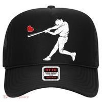 Valentines Day Love Baseball Bat Batter Silhouette Heart Hat thumb 0