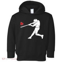 Valentines Day Love Baseball Bat Batter Silhouette Heart Toddler Hoodie thumb 0