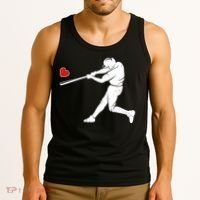 Valentines Day Love Baseball Bat Batter Silhouette Heart Tank Top thumb 3