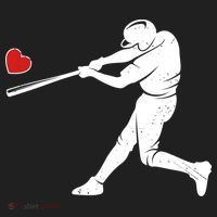 Valentines Day Love Baseball Bat Batter Silhouette Heart Golf Towel thumb 3