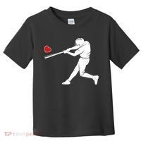 Valentines Day Love Baseball Bat Batter Silhouette Heart Toddler T-Shirt thumb 0
