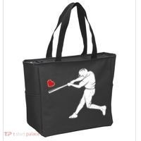 Valentines Day Love Baseball Bat Batter Silhouette Heart Tote Bag thumb 2
