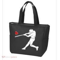 Valentines Day Love Baseball Bat Batter Silhouette Heart Tote Bag thumb 3