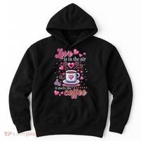 Valentines Day Love Is In The Air And It Smells Like Coffee Hoodie thumb 0