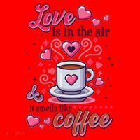 Valentines Day Love Is In The Air And It Smells Like Coffee Santa Hat thumb 1