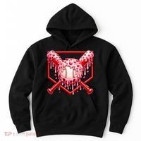Valentines Day Love Baseball Ice Cream Drip Heart Hoodie thumb 0