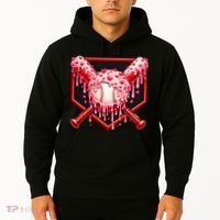 Valentines Day Love Baseball Ice Cream Drip Heart Hoodie thumb 2