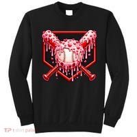 Valentines Day Love Baseball Ice Cream Drip Heart Sweatshirt thumb 0