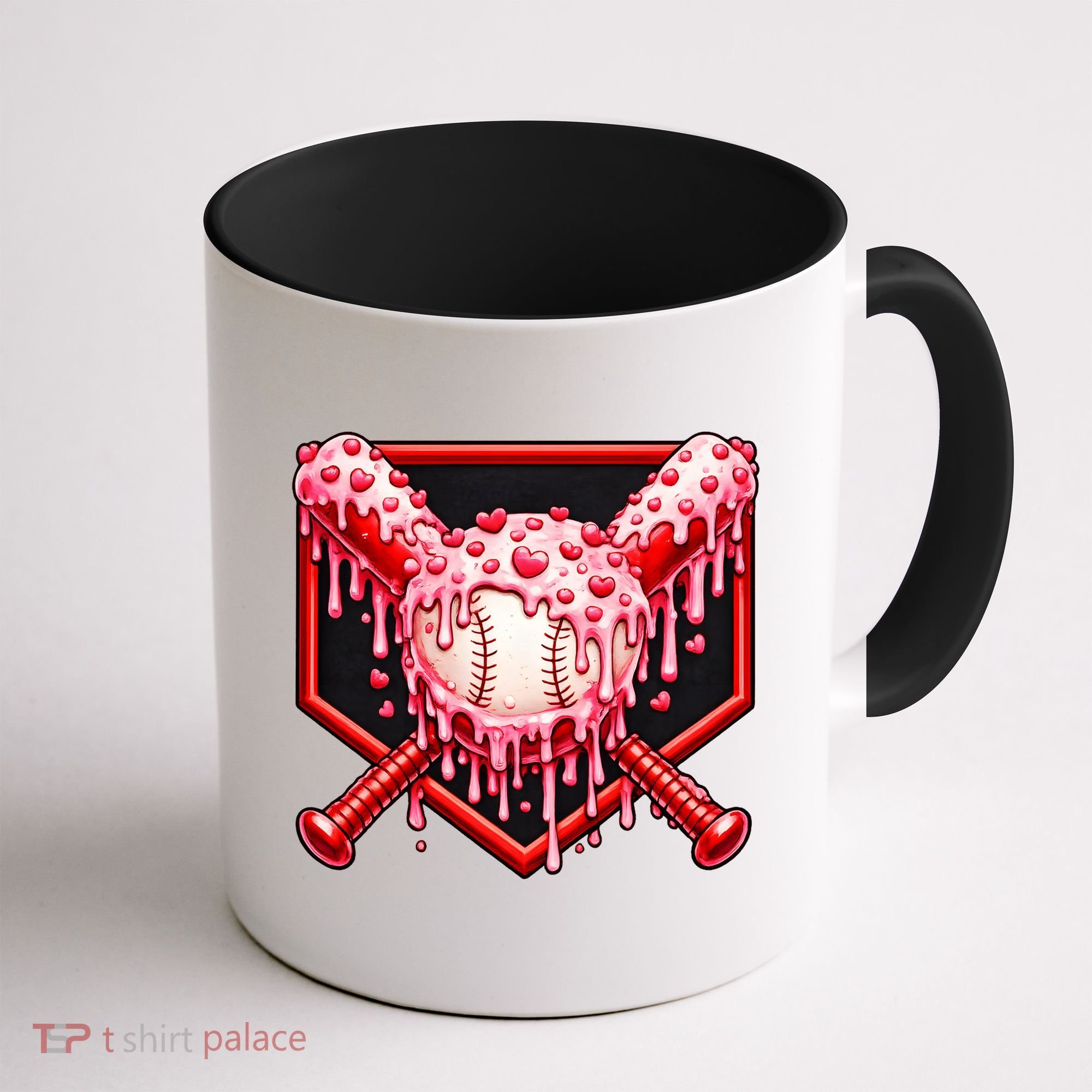 Valentines Day Love Baseball Ice Cream Drip Heart Coffee Mug