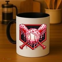 Valentines Day Love Baseball Ice Cream Drip Heart Coffee Mug thumb 4