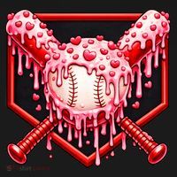 Valentines Day Love Baseball Ice Cream Drip Heart Women's Hoodie thumb 2