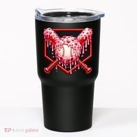 Valentines Day Love Baseball Ice Cream Drip Heart Tumbler thumb 0