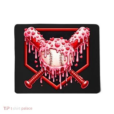 Valentines Day Love Baseball Ice Cream Drip Heart Mousepad