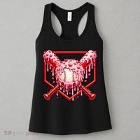 Valentines Day Love Baseball Ice Cream Drip Heart Women's Tank Top thumb 3