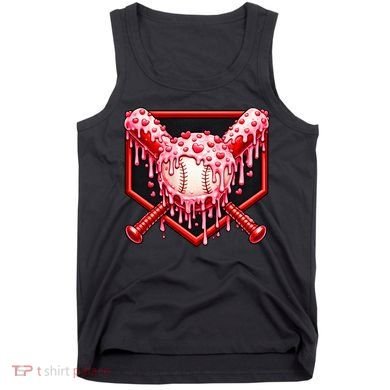 Valentines Day Love Baseball Ice Cream Drip Heart Tank Top