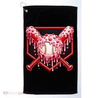 Valentines Day Love Baseball Ice Cream Drip Heart Golf Towel thumb 0